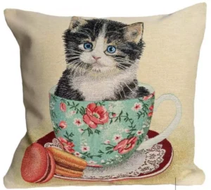 Pagalvės užvalkalas Kačiukas puodelyje, Cushion Cover Kitty In The Cup