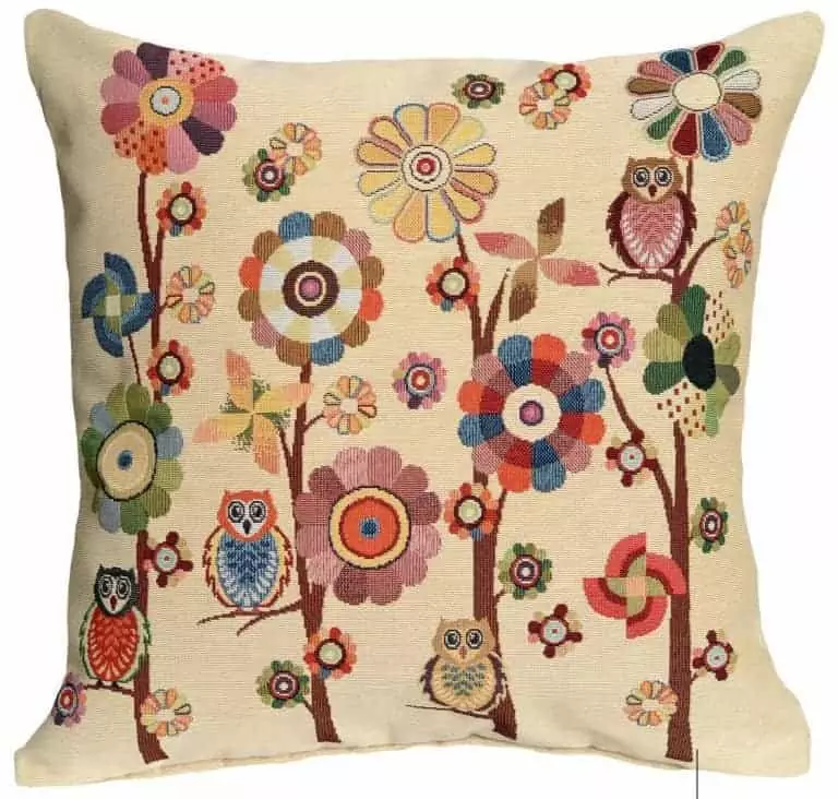 Pagalvės užvalkalas Pelėdos ir medžiai, Owls in the trees cushion cover