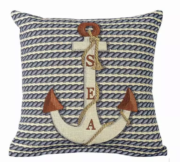 Pagalvės užvalkalas Inkaras ir jūra, Anchor and the sea cushion cover