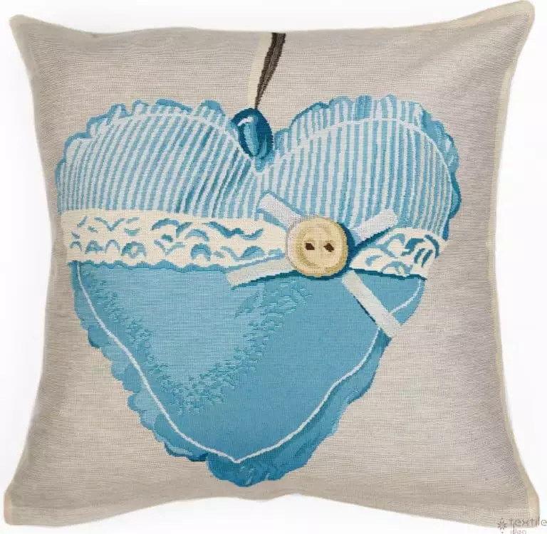 Pagalvės užvalkalas Mėlyna širdelė, Blue heart cushion cover