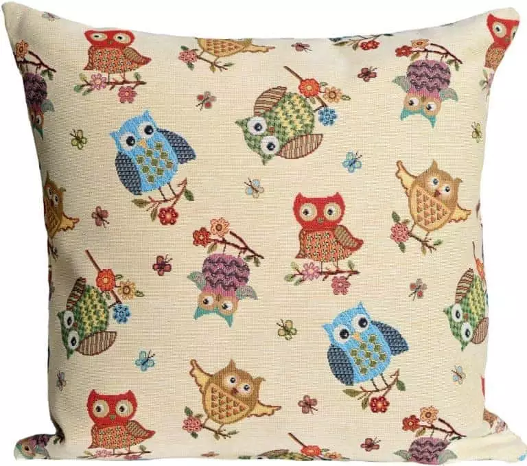 Pagalvės užvalkalas Pelėdžiukų būrys, Crowd of little owls cushion cover