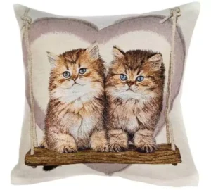 Pagalvės užvalkalas Kačiukai ant supynių, Cushion Cover Kittens On The Swing
