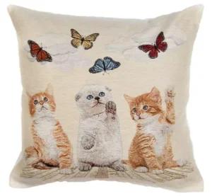 Pagalvės užvalkalas Kačiukai ir drugeliai, Cushion Cover Kittens And Butterflies