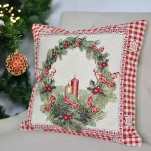 Kalėdinis pagalvėlės užvalkalas Kalėdų vainikas