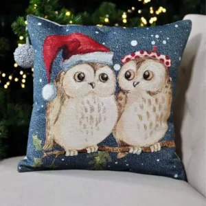 Kalėdinis pagalvėlės užvalkalas Pelėdos