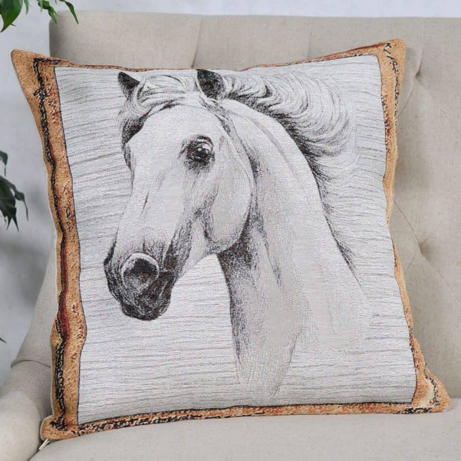 Pagalvės užvalkalas Baltas žirgas, White horse cushion cover