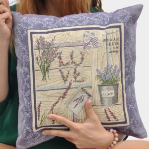 Pagalvės užvalkalas Provanso levanda rėmelyje, Cushion Cover Framed Provence Lavender