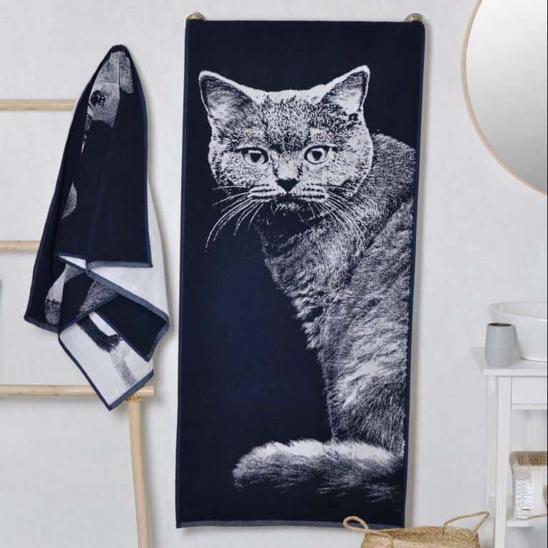 Medvilninis vonios rankšluostis Britų trumpaplaukis katinas, Cotton Towel British Shorthair Cat