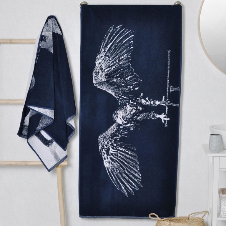 Medvilninis vonios rankšluostis Skrendantis erelis, Cotton Towel Eagle