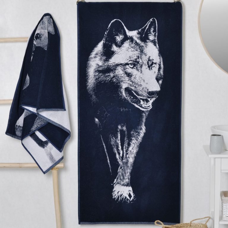 Medvilninis vonios rankšluostis Vilkas, Cotton Towel Wolf