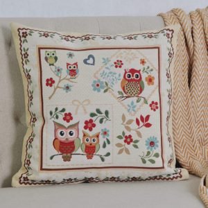 Pagalvės užvalkalas Pelėdų šeima, Cushion cover Family of Owls