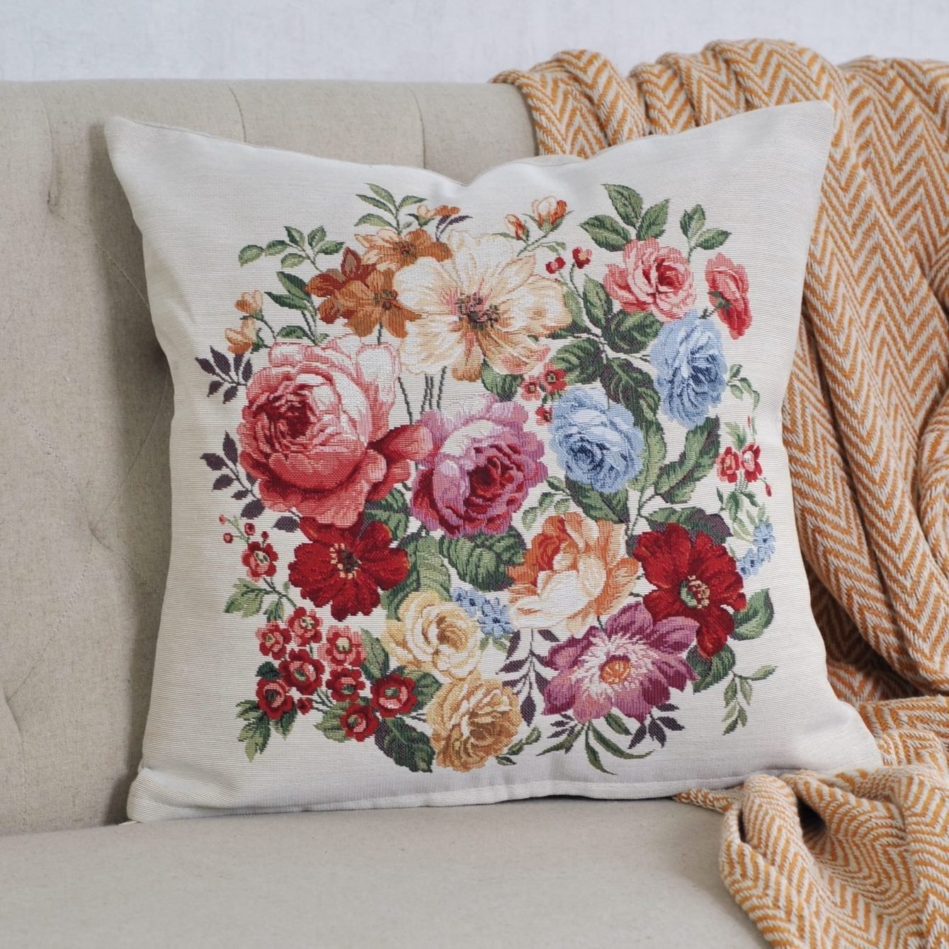 Decorative Cushion Cover Flower Assortment - Quality textile!