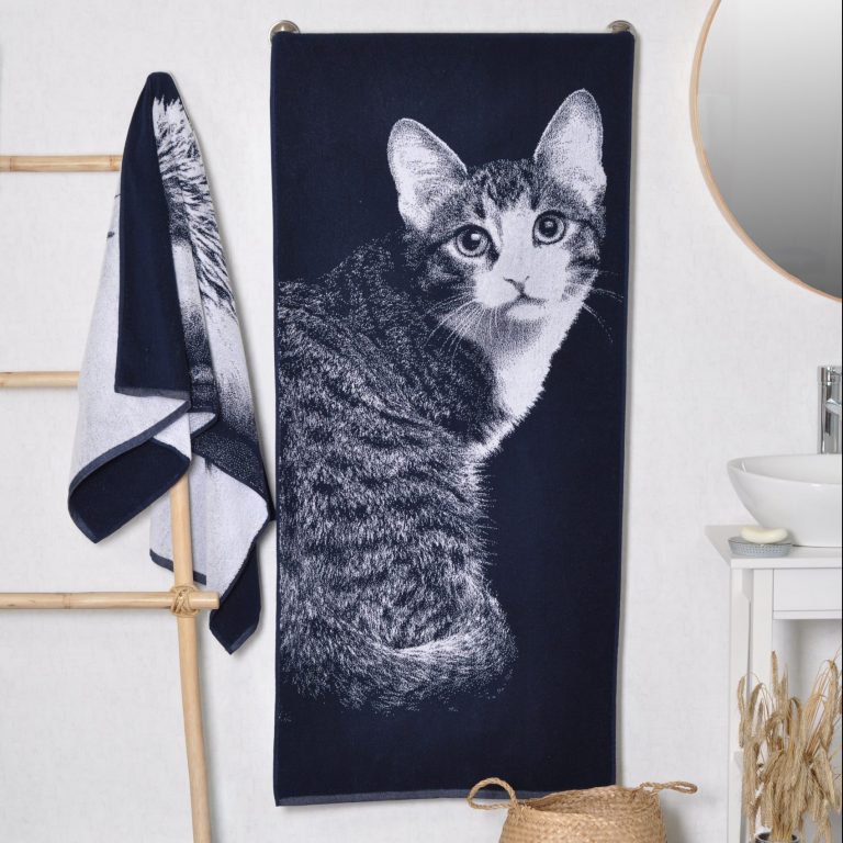 Medvilninis vonios rankšluostis Naminė katė, Cotton Towel Domestic Cat