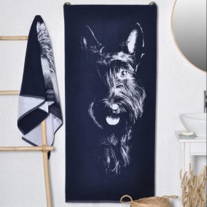 Medvilninis rankšluostis Juodasis Škotų terjeras, Cotton Towel Black Scottish Terrier