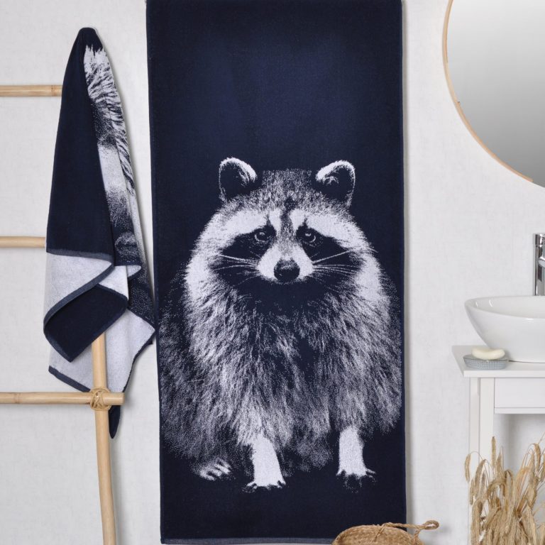 Medvilninis vonios rankšluostis Meškėnas, Cotton Towel Raccoon