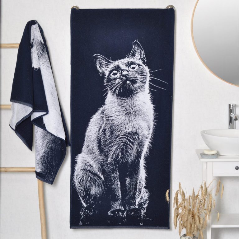 Medvilninis vonios rankšluostis Siamo katinas, Cotton Towel Siamese Cat