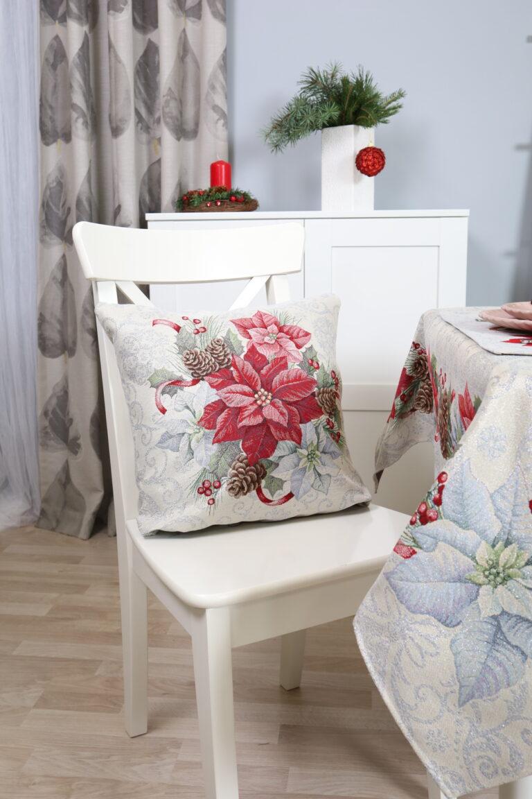 Dvipusis pagalvės užvalkalas Sidabrinės Šventės, gobelinis stalo takelis, stalo dekoras, kaledinis stalo dekoras, sventinis stalo dekoras
