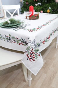 Kalėdinė stalo servetėlė Kalėdų Uogoa, kaledinis stalo dekoras, namų dekoras, iskritinis stalo dekoras