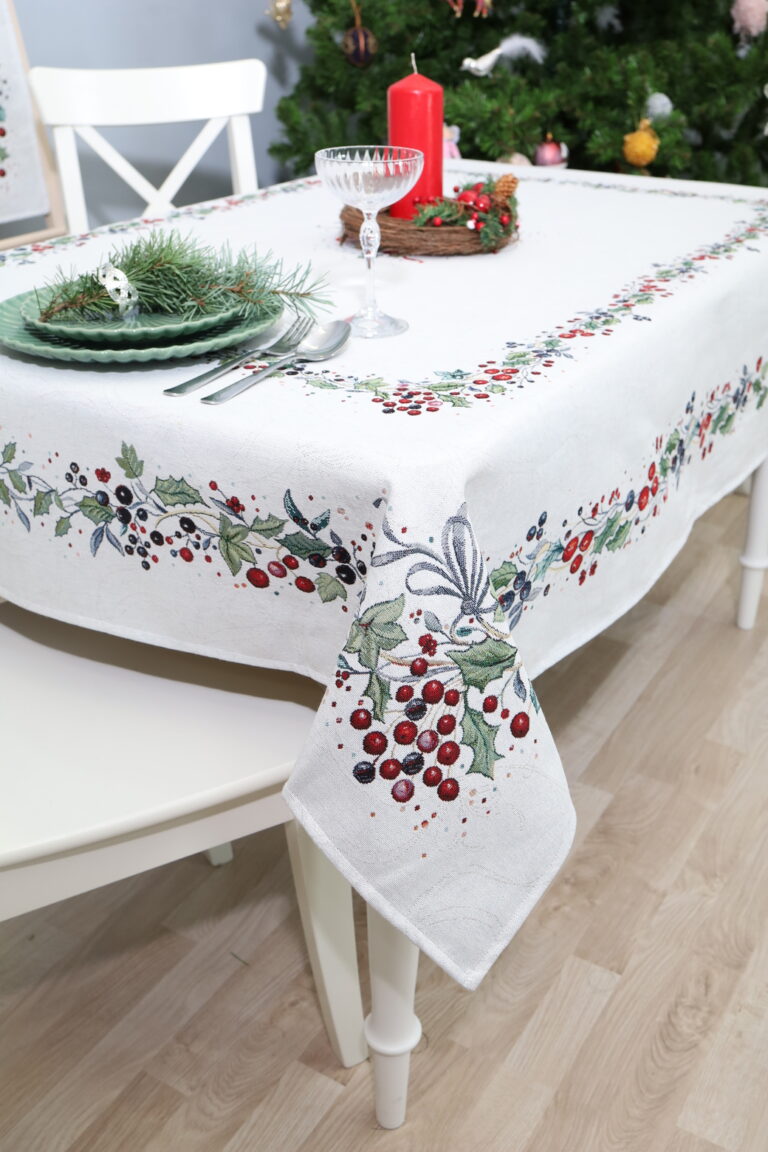 Kalėdinė stalo staltiese Kalėdu Uogos, kaledinis stalo dekoras, namų dekoras, iskritinis stalo dekoras, sventinis stalo dekoras, kaledu dovana. dovana mamai, dovana moteriai