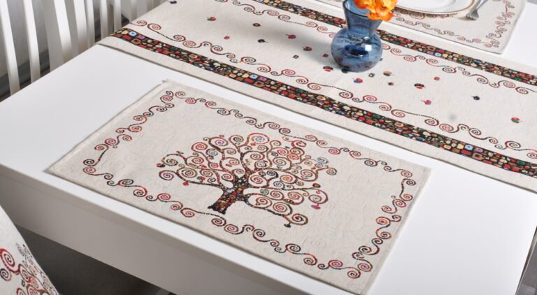 Žakardinio audimo servetėlė Gyvybės medis, gobelenine servetele su medžiu, jaquard table placemat with tree