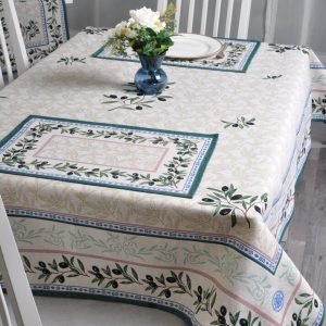Jacquard tablecloth Black olives