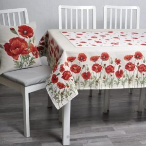 Jacquard tablecloth Poppy field