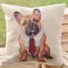 Cushion cover French bulldog with a tie