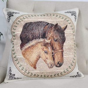 Cushion cover Horse family