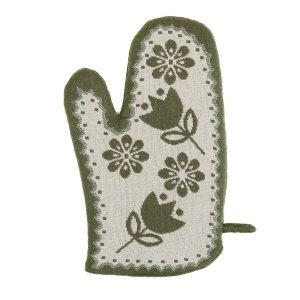 Oven glove Green tulips