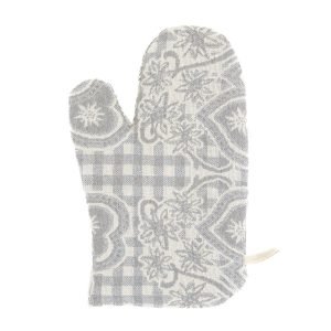 Oven glove Grey hearts