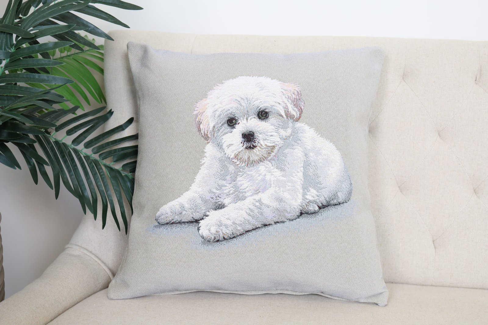 Double-sided cushion cover Maltese bichon
