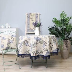 Round tablecloth Lavenders in ornaments