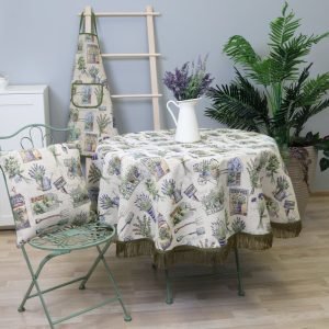 Round tablecloth Green lavender