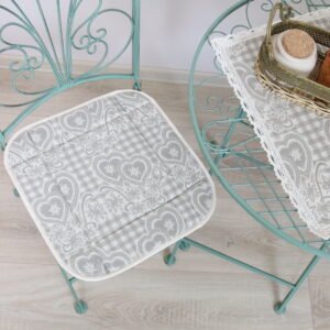 Kedės pagalvėlė pilkos širdelės, namų valgamojo dekoras, Chair cushion Grey hearts, home dining room decor