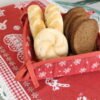 Duoninė raudonos snaigės, namų valgamojo dekoras, Bread basket Red snowflakes, home dining room decor