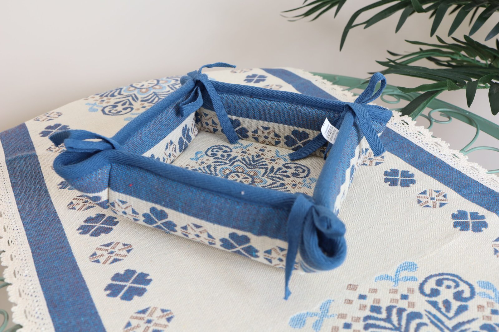 Duoninė mėlynos snaigės, namų valgamojo dekoras, Bread basket Blue snowflakes, home dining decor