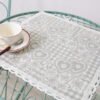 Medvilninė servetėlė pilkos širdelės, namų stalo dekoras, Cotton table placemat Grey hearts, home dining table decor