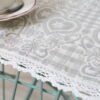 Medvilninė servetėlė pilkos širdelės, namų stalo dekoras, Cotton table placemat Grey hearts, home dining table decor