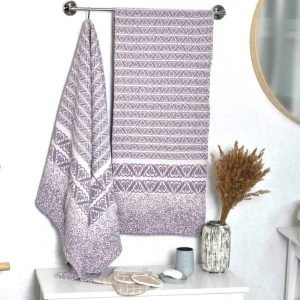 Line towel Purple Diamonds