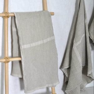Grey linen towel