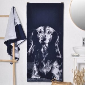 Cotton towel Long-haired Dachshund
