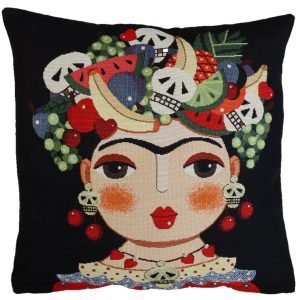 Black pillow cover Freda Kahlo