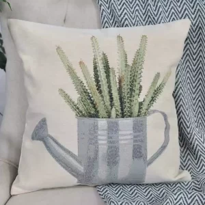 Cushion cover Cactus in a watering can