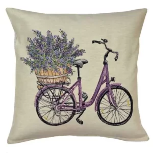 Cushion cover Lavender bicycle