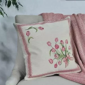 Cushion cover Pink tulips