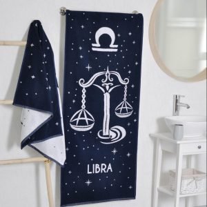 Cotton bath towel Zodiac Libra