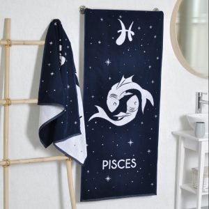 Cotton bath towel Zodiac Pisces