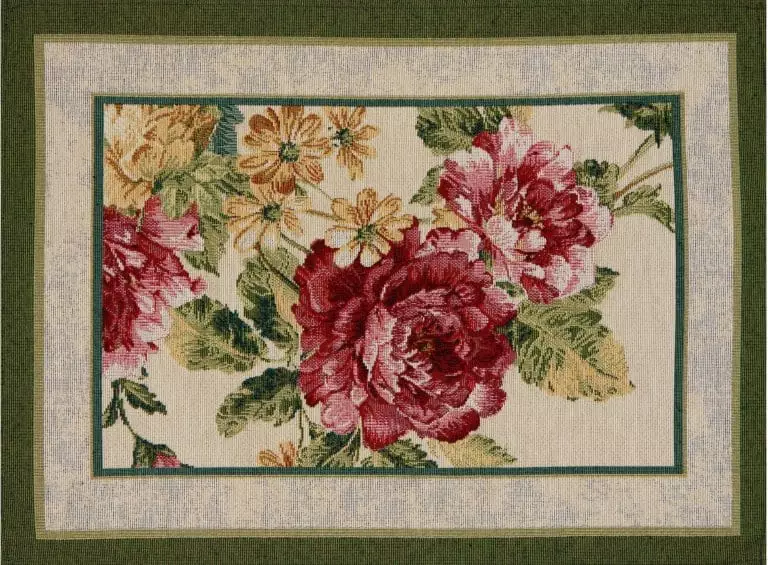 Table placemat Peonies, home dining room decor