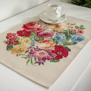 Table placemat Assortment of flowers, home dining room decor