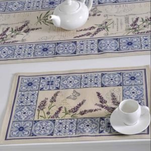 Table placemat Lavenders in ornaments, home dining room decor